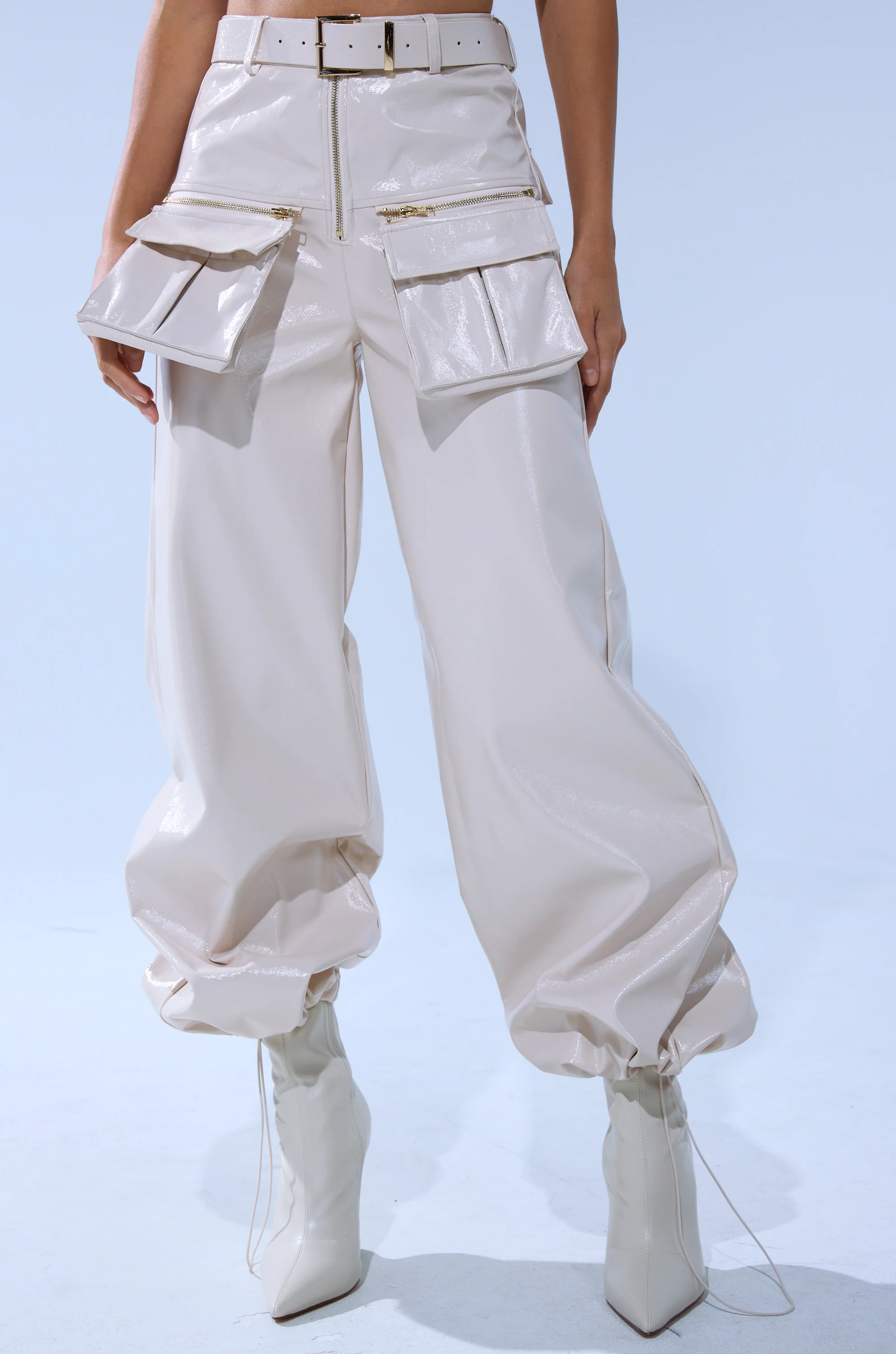 SHOW STOPPER FAUX LEATHER CARGO TROUSER - Image 5