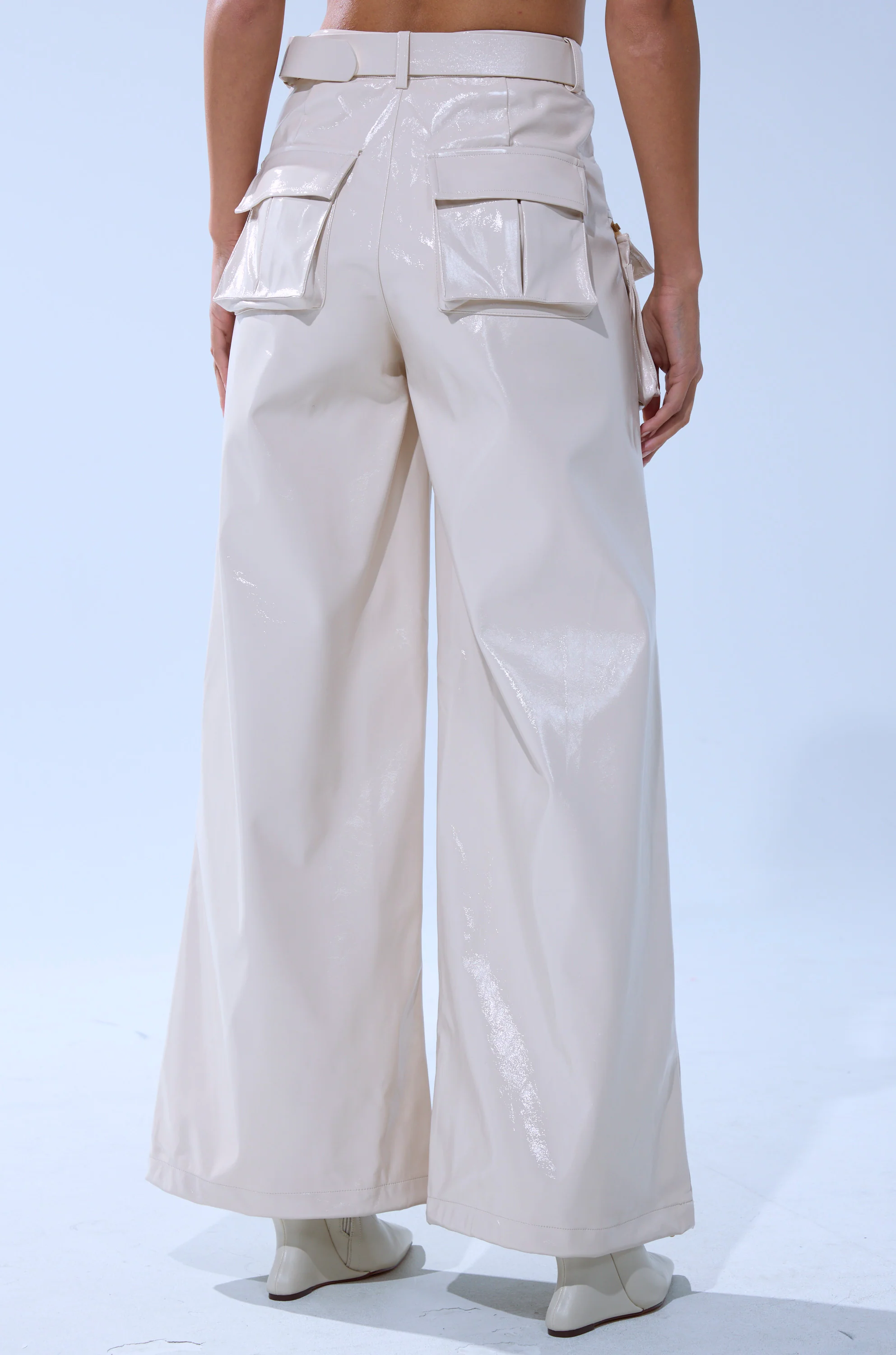 SHOW STOPPER FAUX LEATHER CARGO TROUSER - Image 8