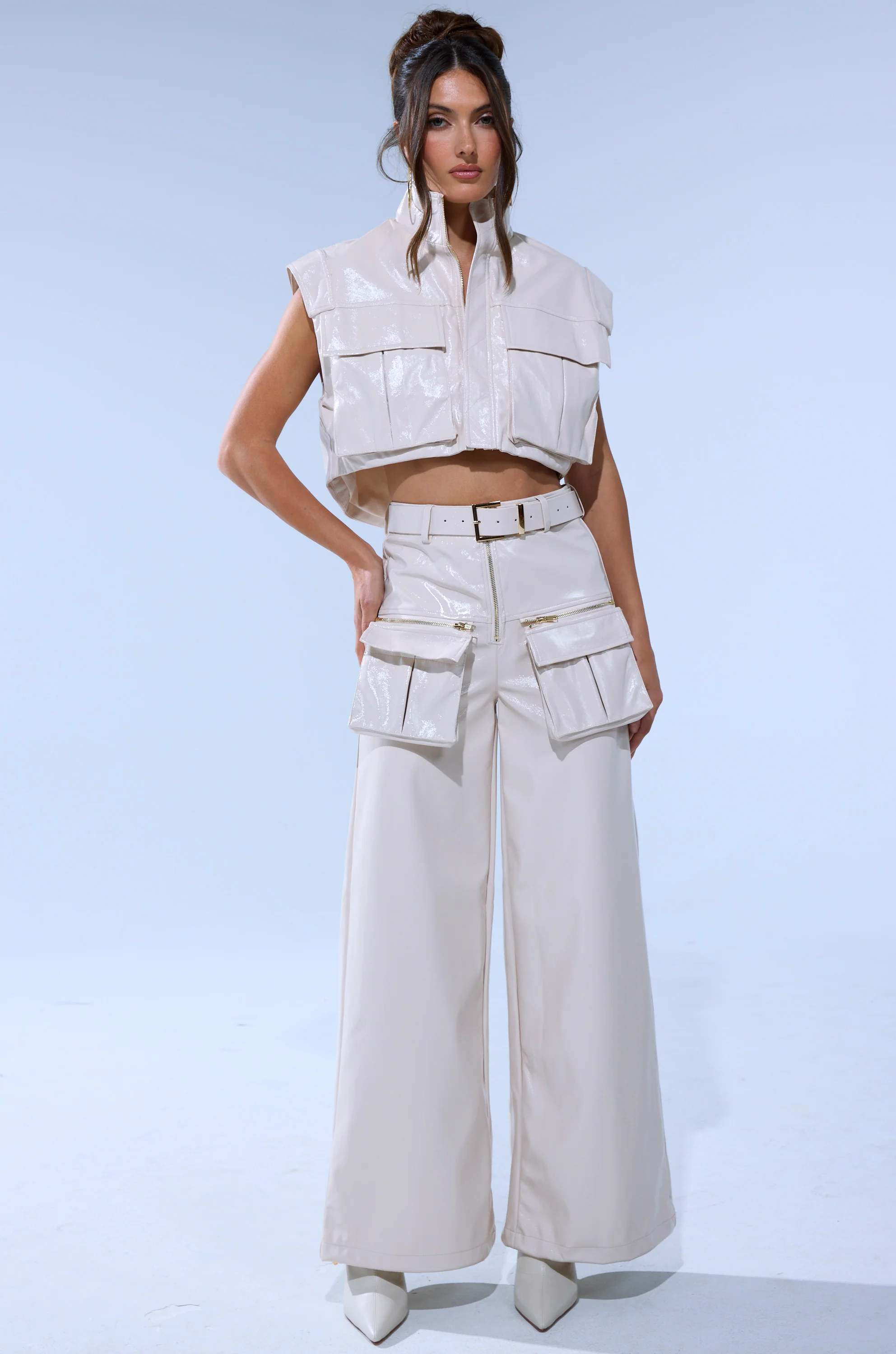 SHOW STOPPER FAUX LEATHER CARGO TROUSER - Image 9
