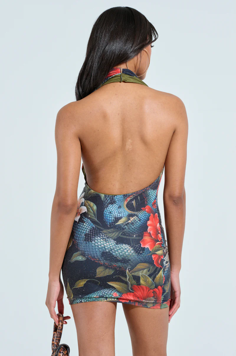 SHOW STOPPER PRINTED RHINESTONE MINI DRESS - Image 6