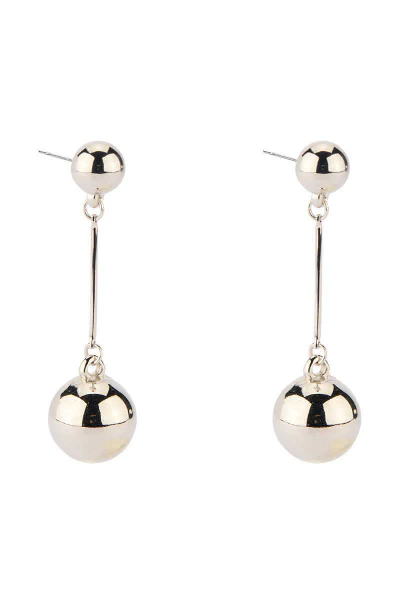 SILVER BALL EARRING - Image 3