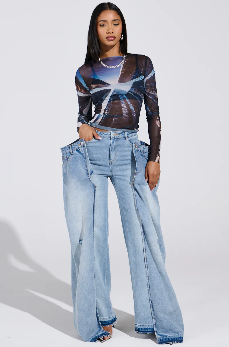 SKYS THE LIMIT MESH LONG SLEEVE TOP - Image 7