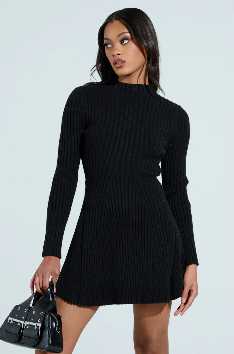 SLEEK AND CHIC KNIT MINI DRESS - Image 3
