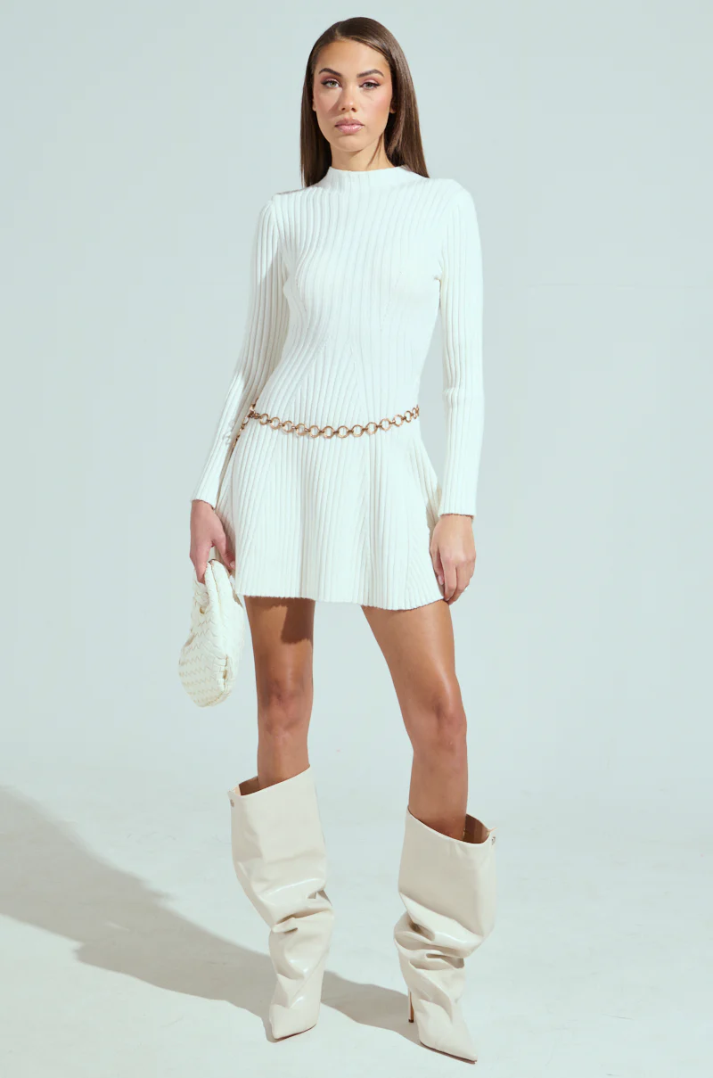 SLEEK AND CHIC KNIT MINI DRESS