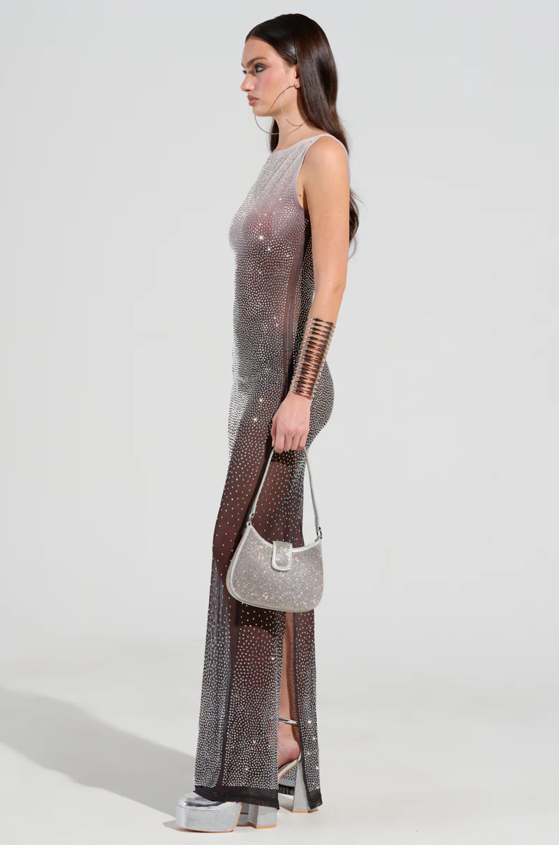 SLICE OF HEAVEN MESH RHINESTONE MAXI DRESS - Image 2
