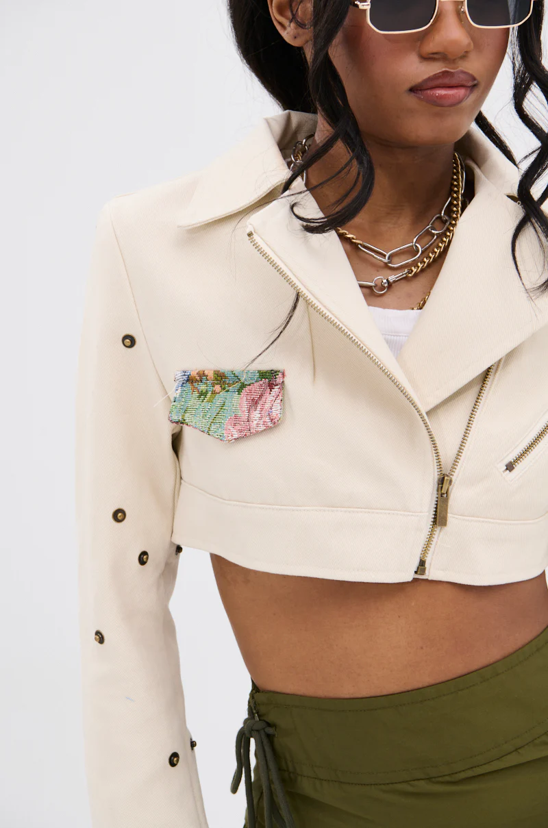 SNAP OUT OF IT ULTRA CROP MOTO IN JACQUARD - Image 14
