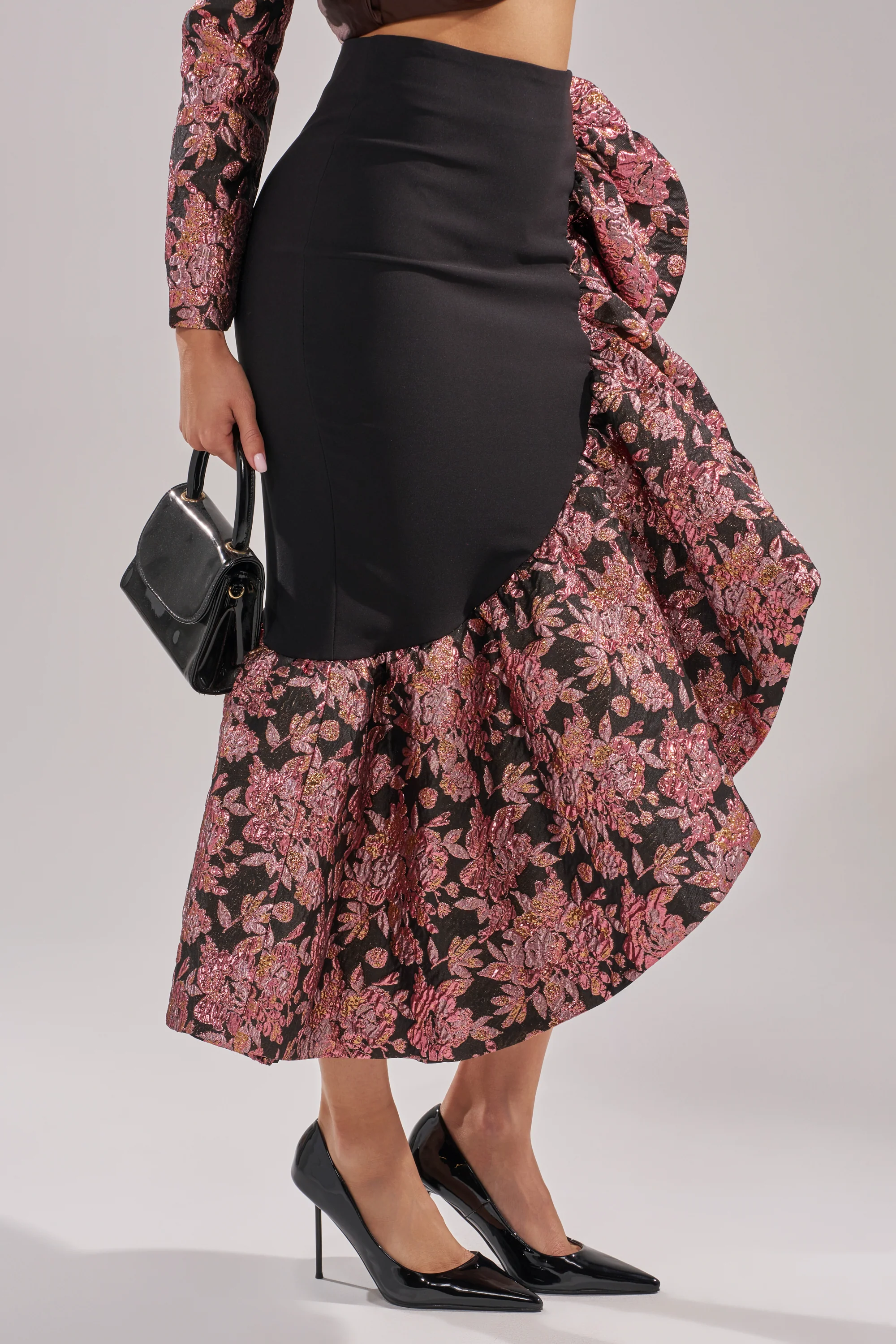 SO MUCH IN LOVE BROCADE MAXI SKIRT - Image 3