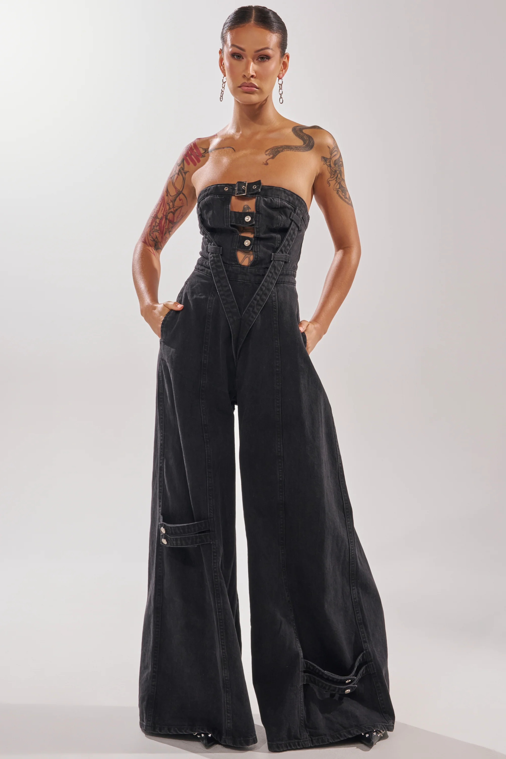 SO YESTERDAY WIDE LEG DENIM JUMPSUIT - Image 2