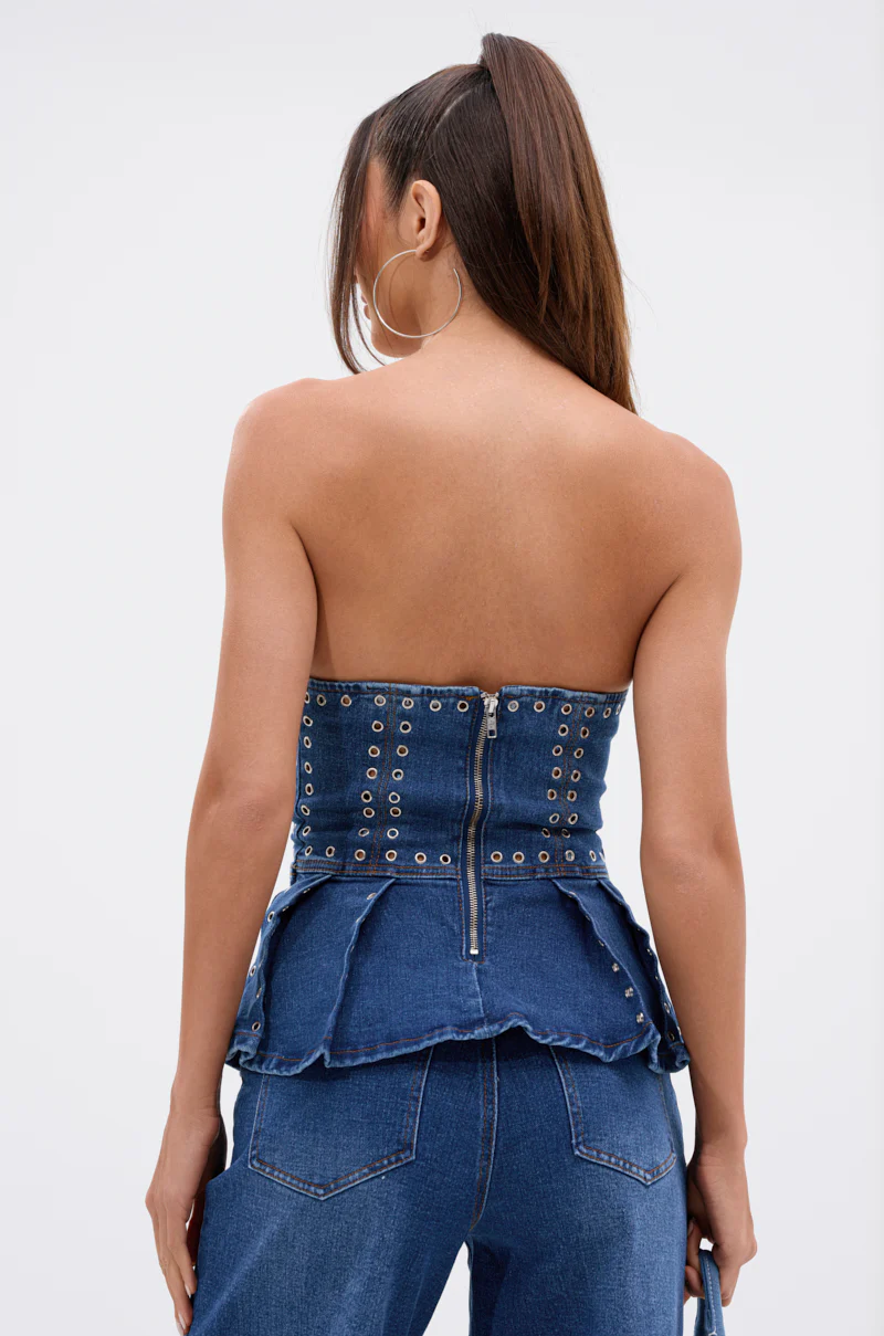 SOFIA DENIM CORSET WITH GROMMET - Image 4