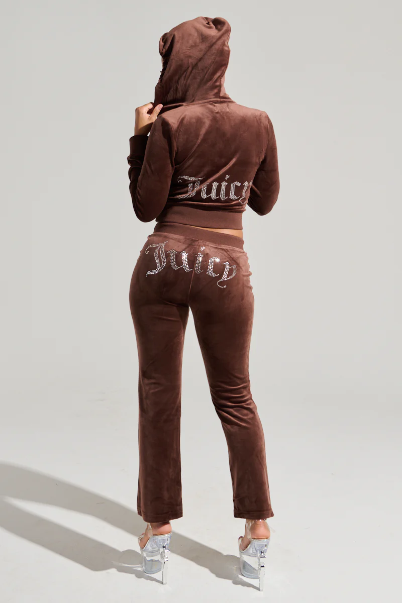 SOLID RIB WAIST VELOUR PANT - Image 2