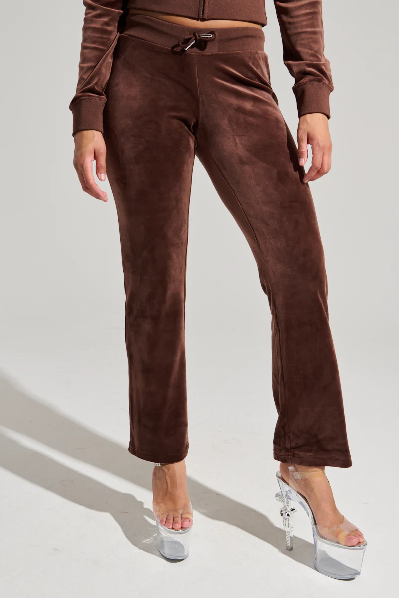 SOLID RIB WAIST VELOUR PANT - Image 3