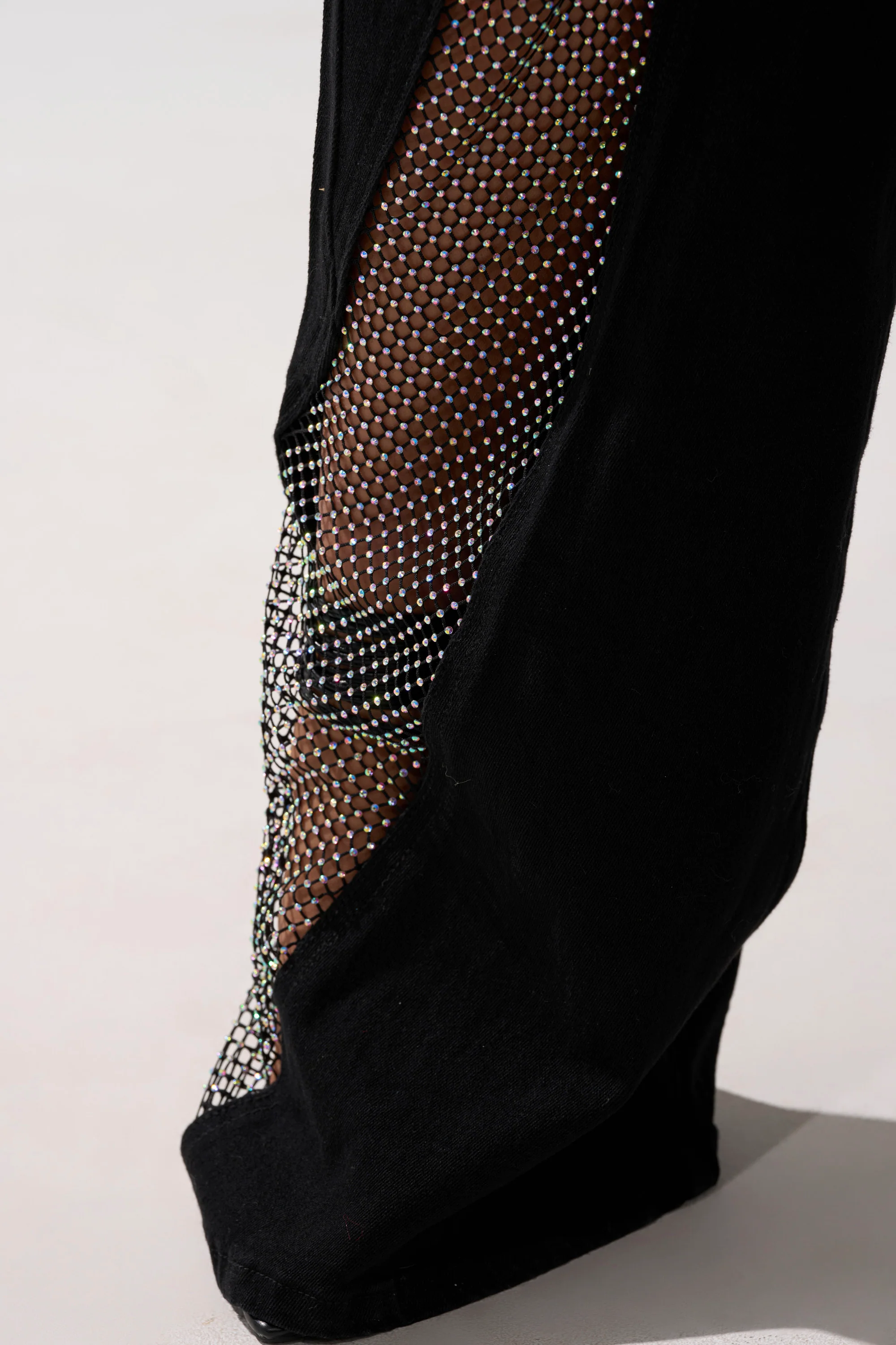 SOMETHING DIFFERENT RELAXED DENIM WITH RHINESTONE MESH - Image 7