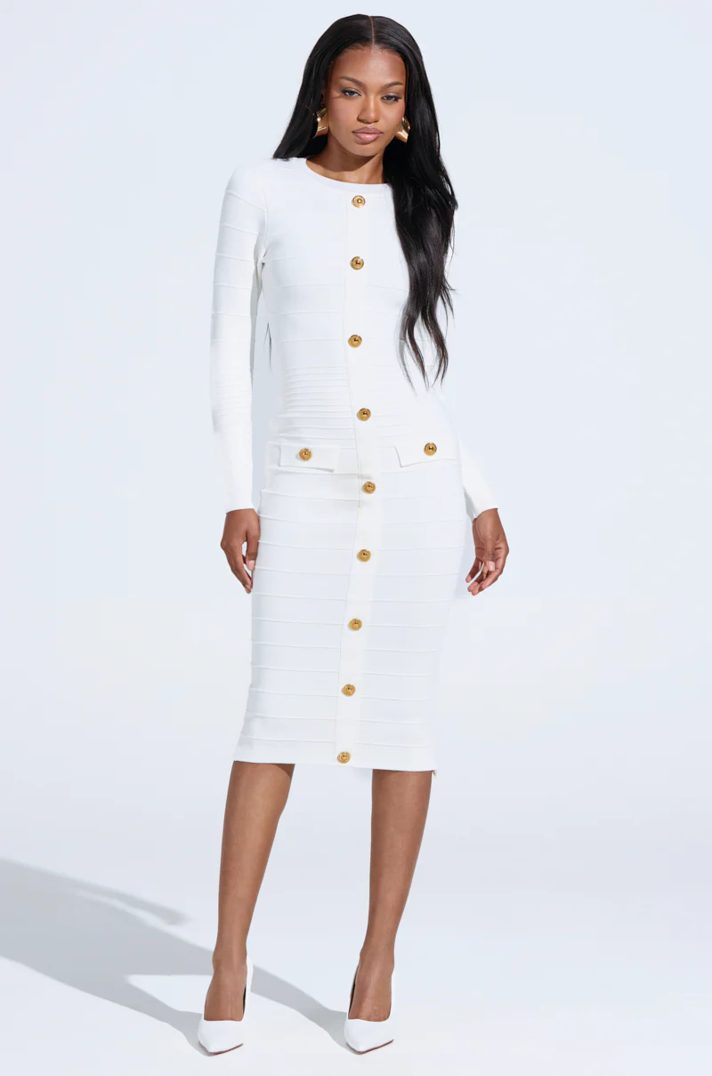 SOMEWHERE ON A BOAT BANDAGE MIDI DRESS - Image 2