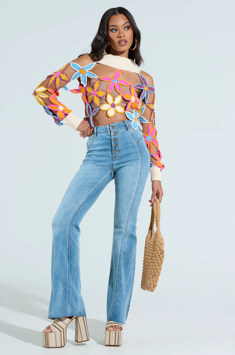 SOPHIA FLARE LEG DENIM JEANS - Image 6
