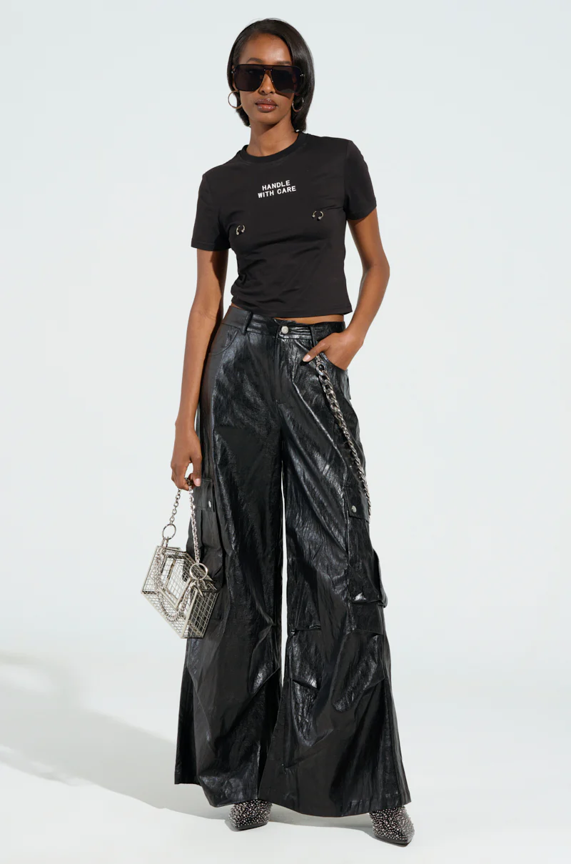 SOPHIE FAUX LEATHER TROUSER - Image 2