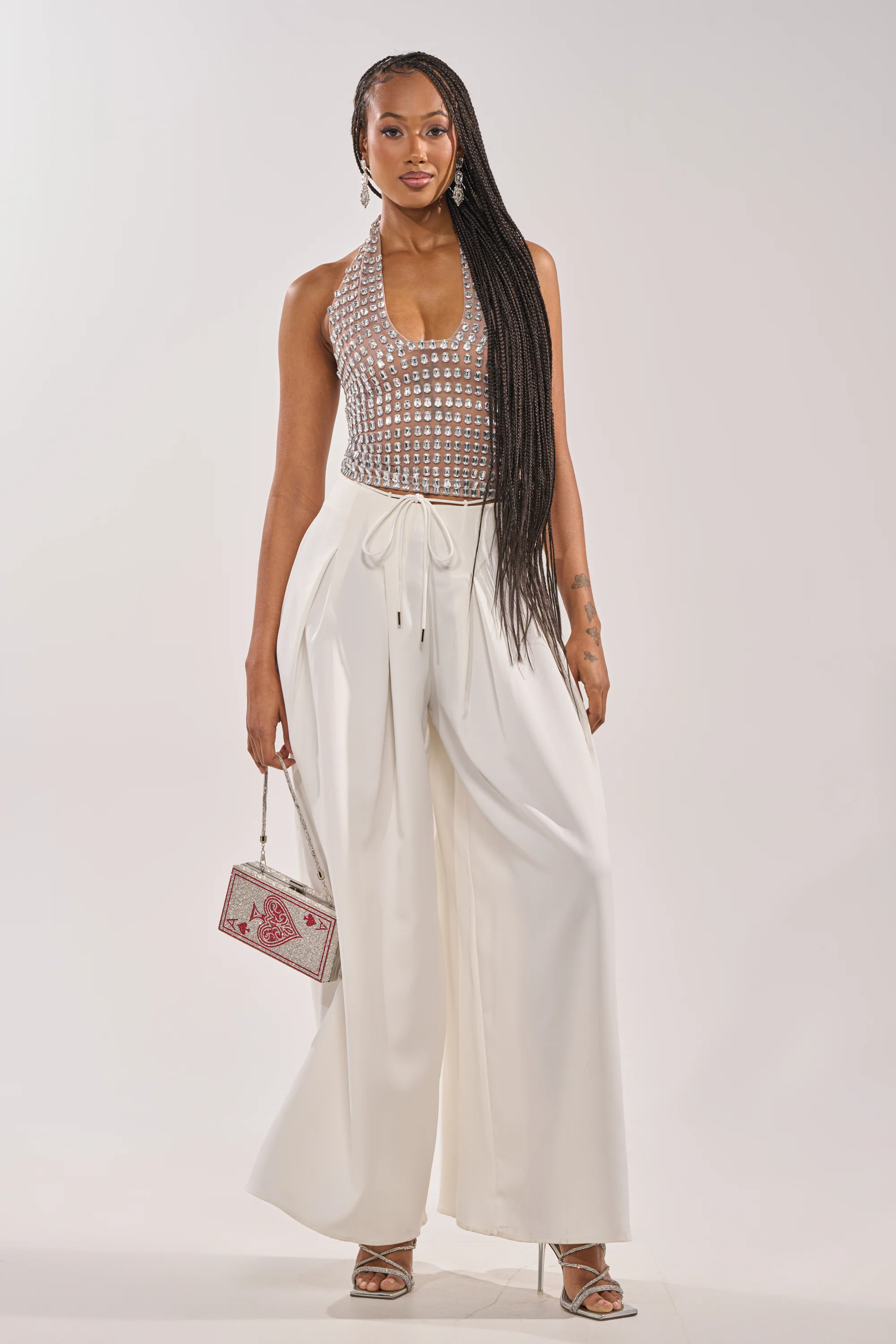 SPARKLING LIGHTS RHINESTONE HALTER TOP - Image 7