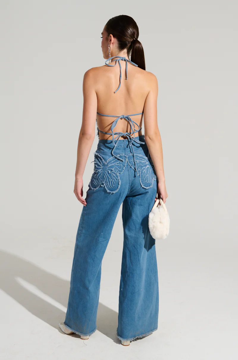 SPREAD YOUR WINGS DENIM BUTTERFLY JUMPSUIT - Image 5
