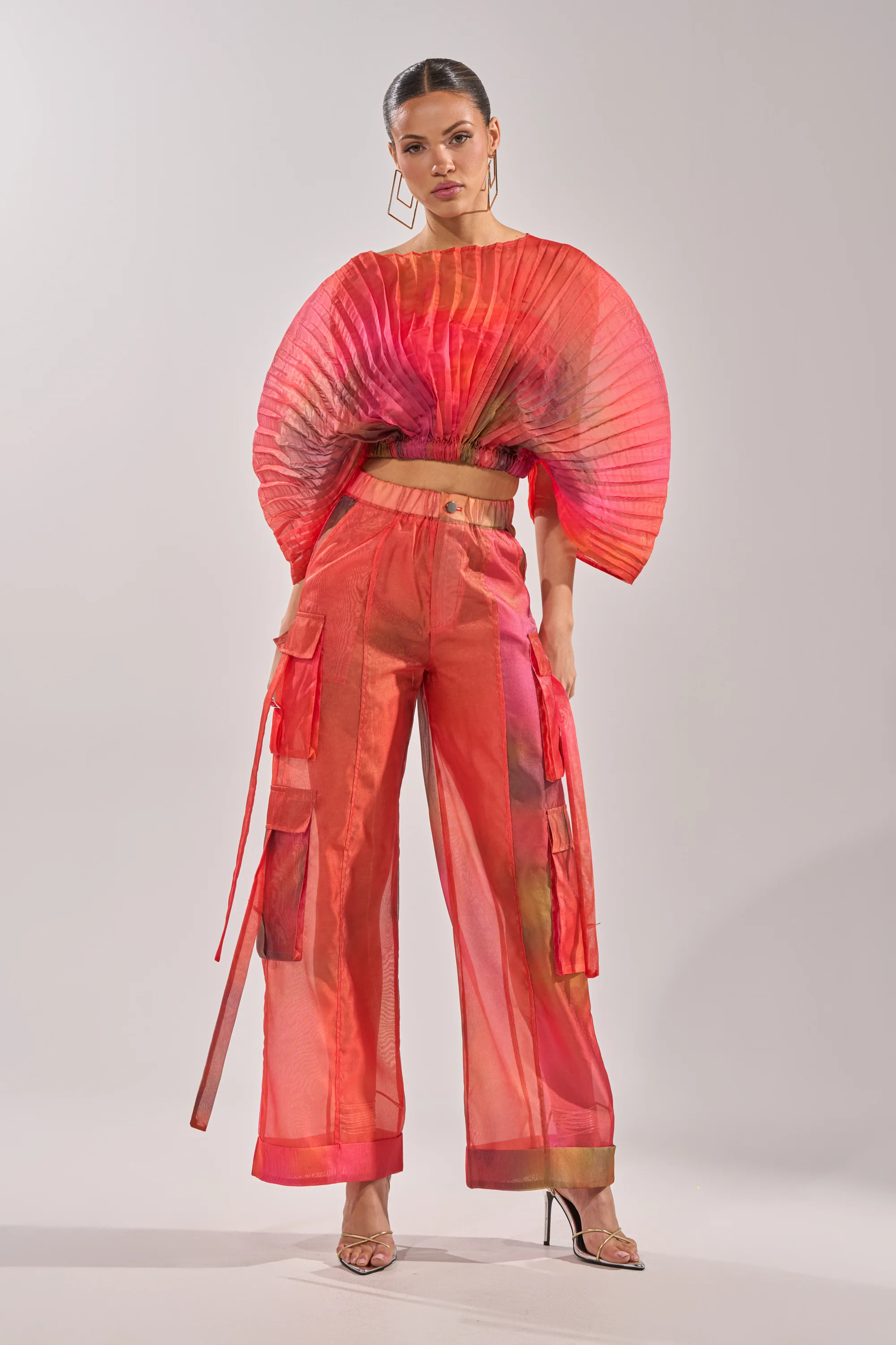 STAINED RED LIGHTWEIGHT CARGO PANT