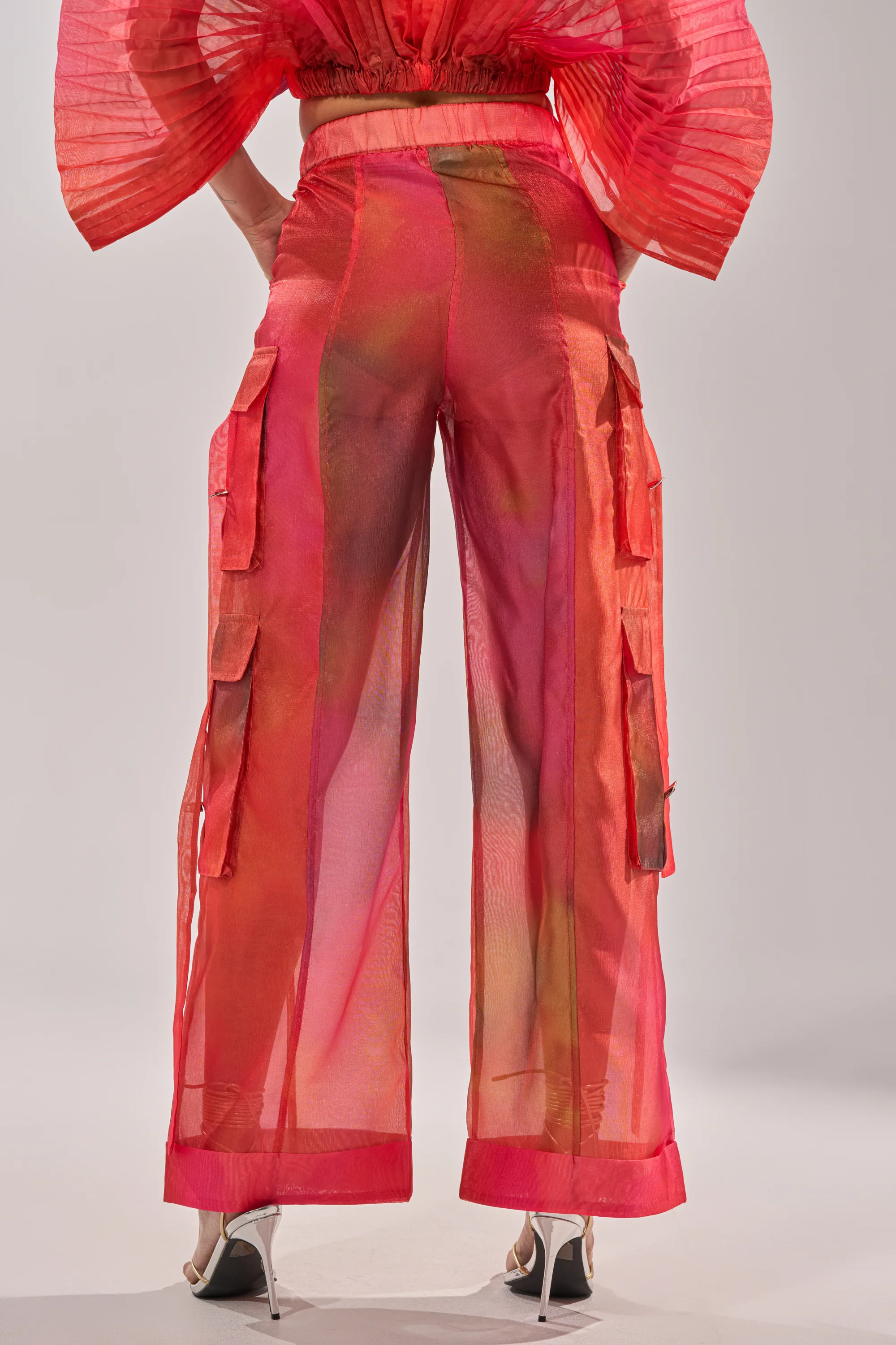 STAINED RED LIGHTWEIGHT CARGO PANT - Image 5