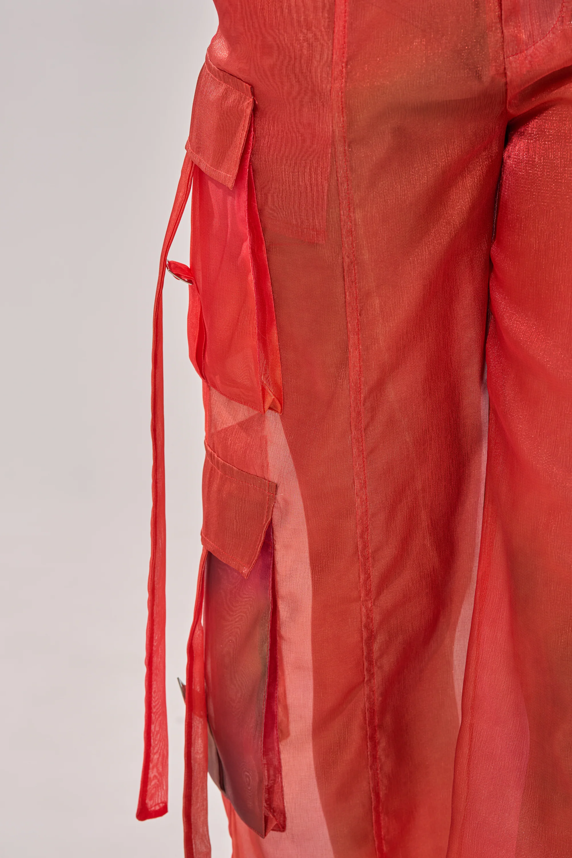 STAINED RED LIGHTWEIGHT CARGO PANT - Image 8