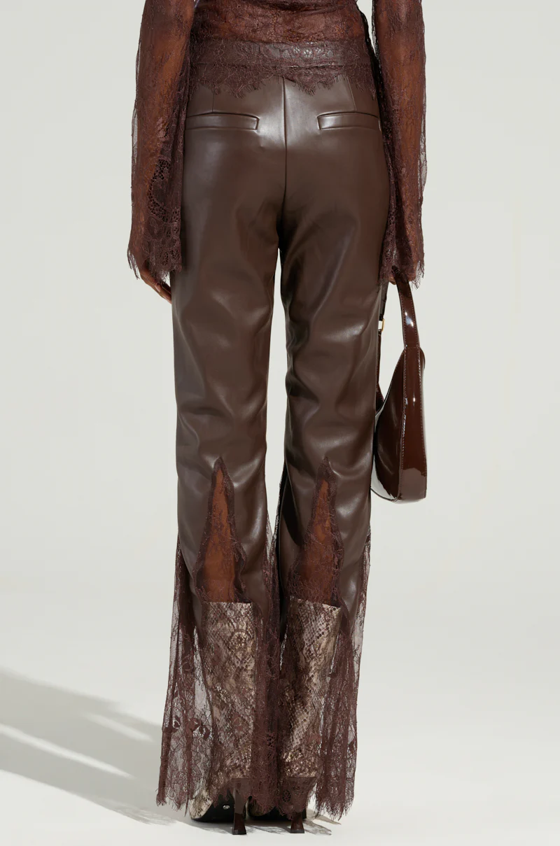 STARLIGHT FAUX LEATHER & LACE PANT - Image 4