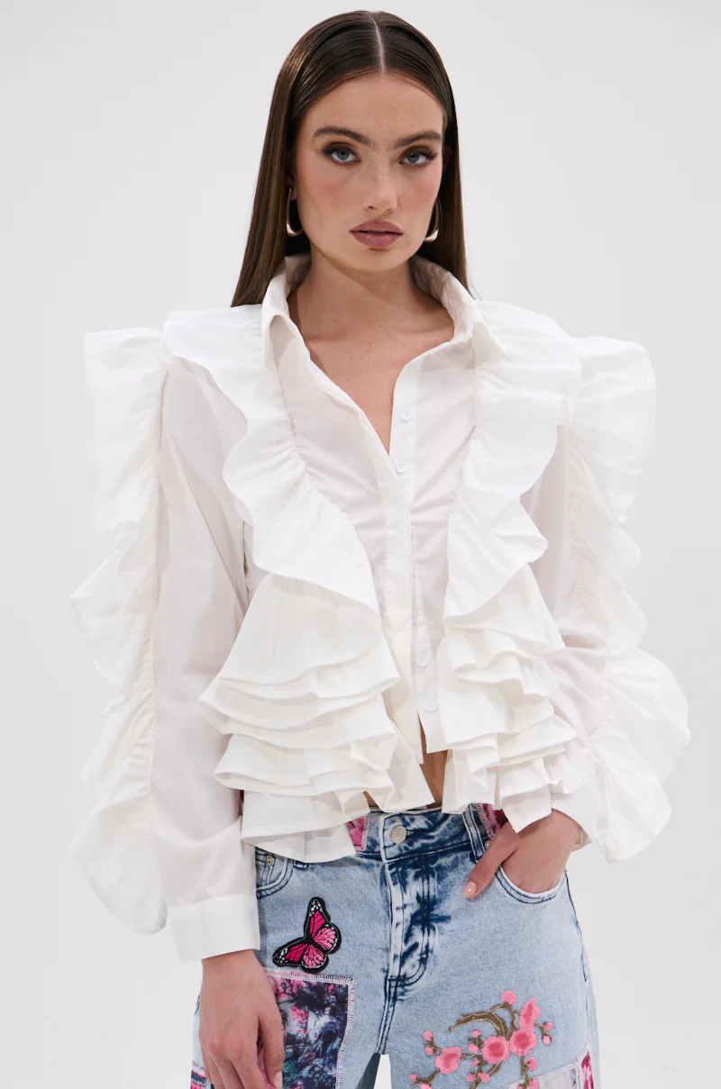 STAR OF THE SHOW RUFFLE BUTTON DOWN - Image 2