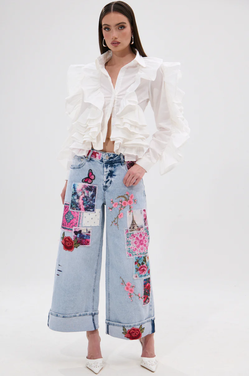 STAR OF THE SHOW RUFFLE BUTTON DOWN - Image 6