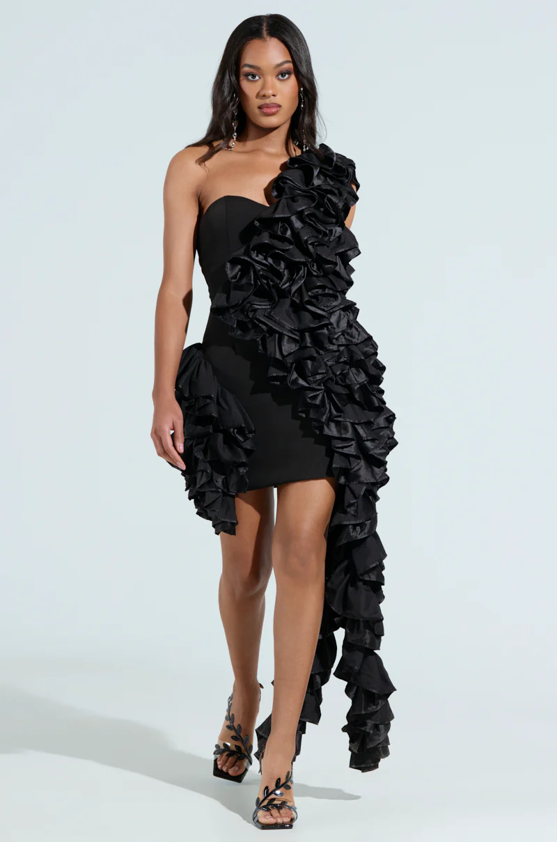 STAR OF THE SHOW RUFFLE MINI DRESS - Image 2