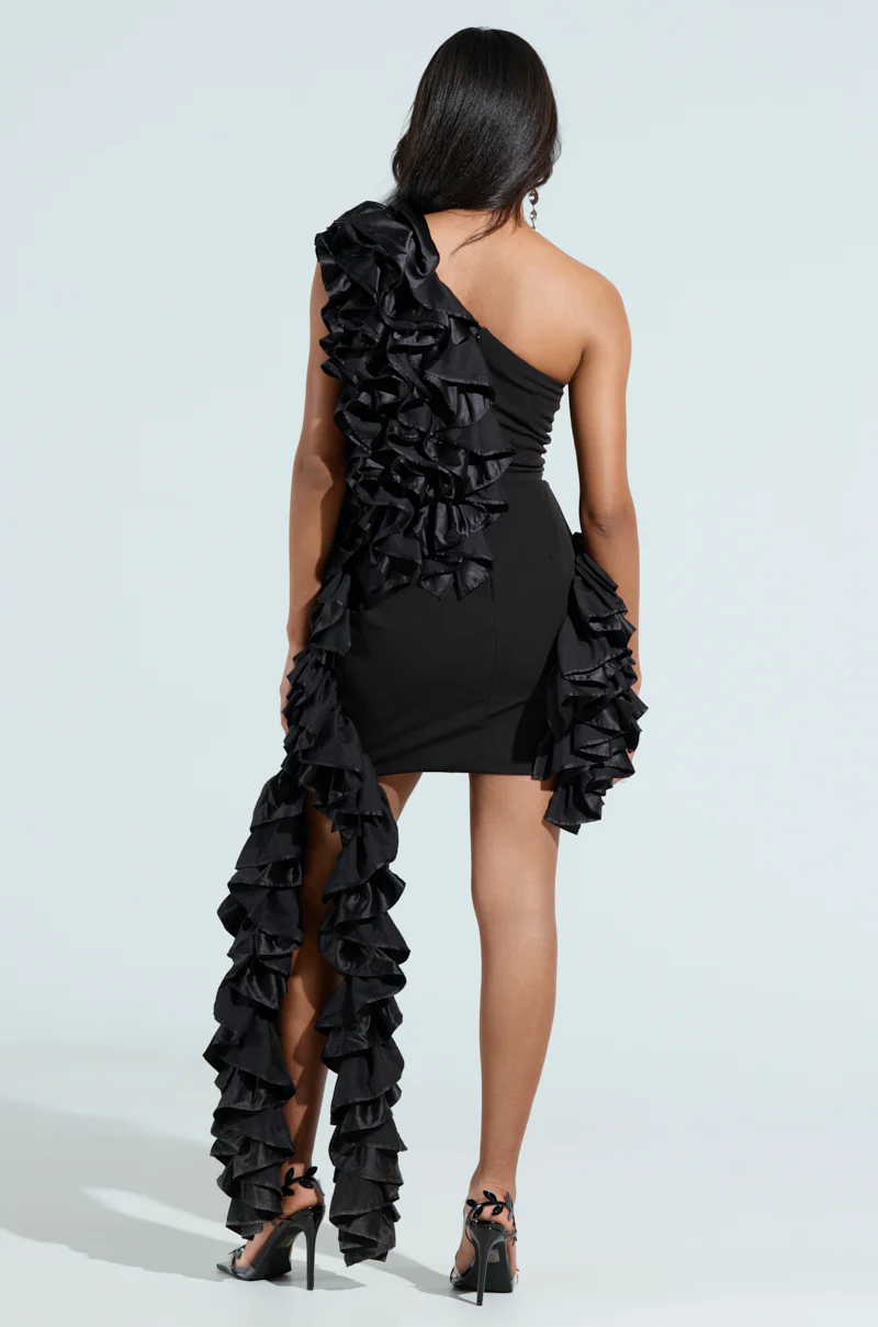 STAR OF THE SHOW RUFFLE MINI DRESS - Image 6