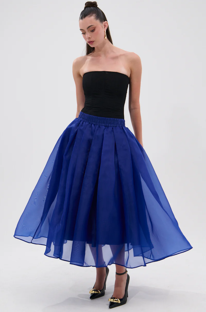 STAY CLOSE TO ME MIDI SKIRT IN BLUE - Image 6