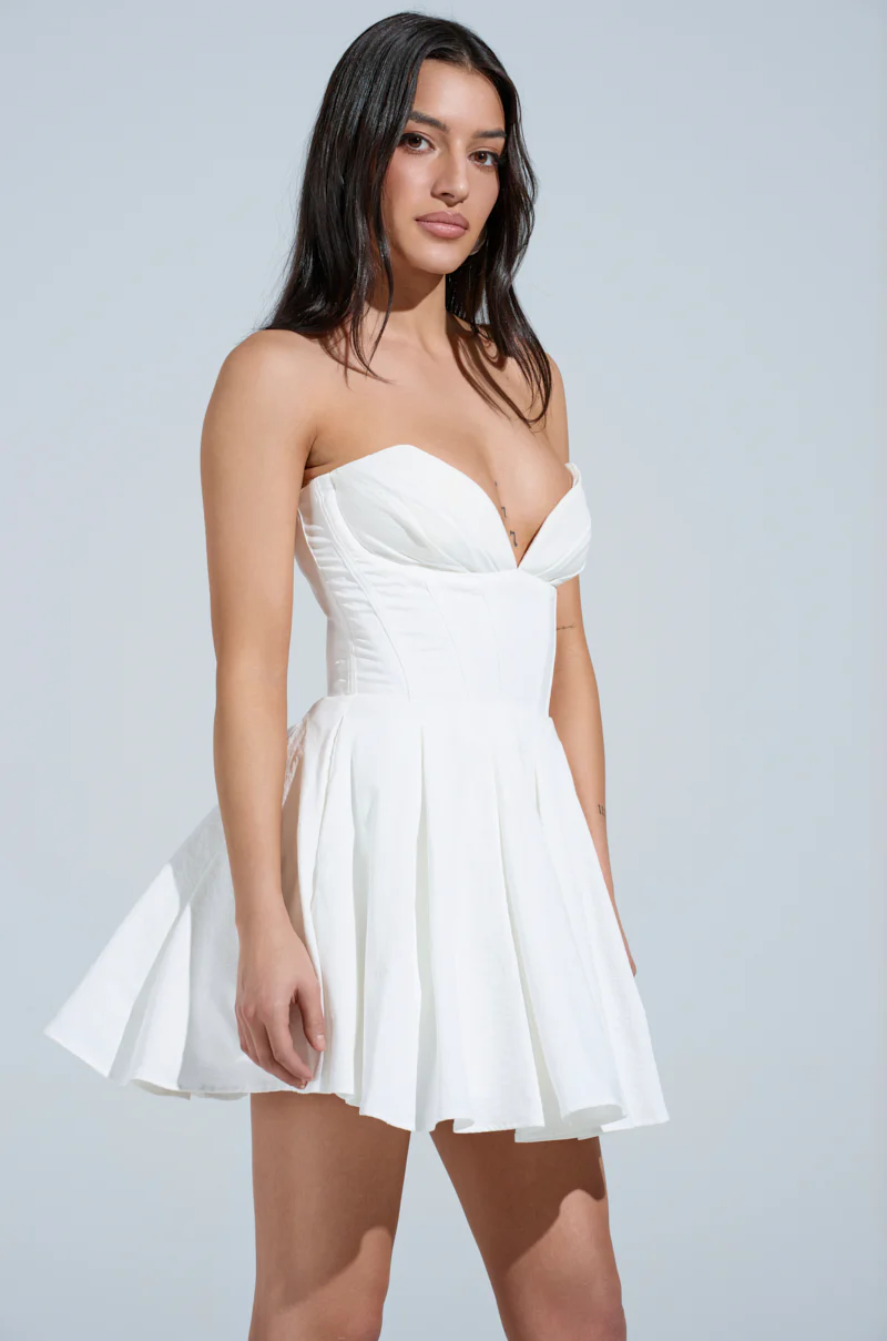 STAY FOREVER WHITE MINI DRESS