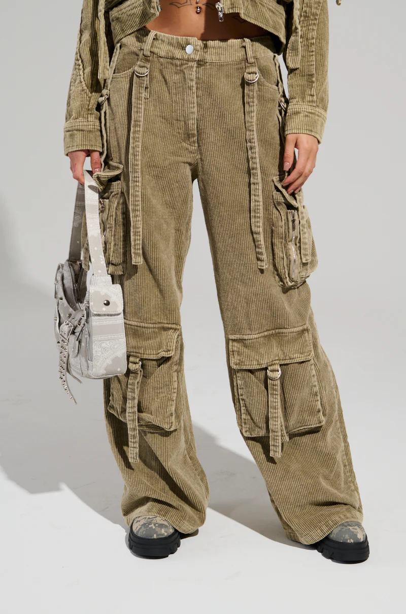 STEALTHY CORDUROY CARGO PANTS - Image 2