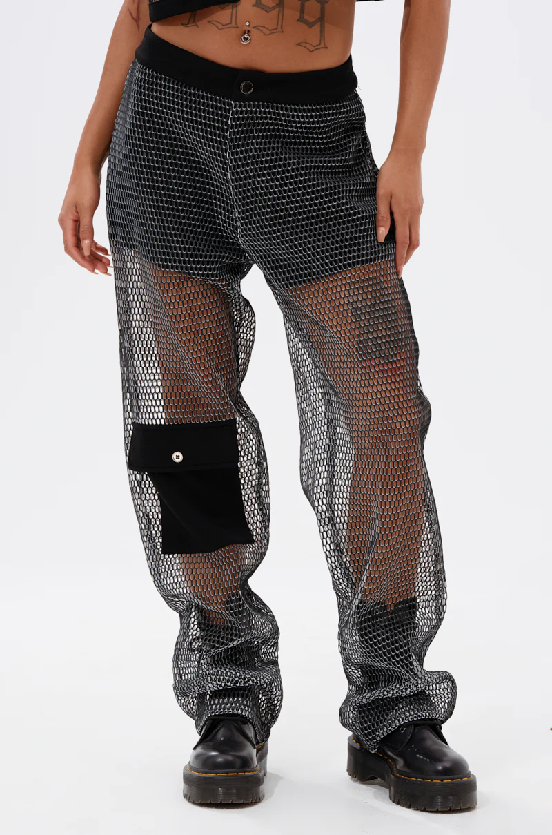 STEPHANIA TRANSPARENT TROUSER IN BLACK - Image 2