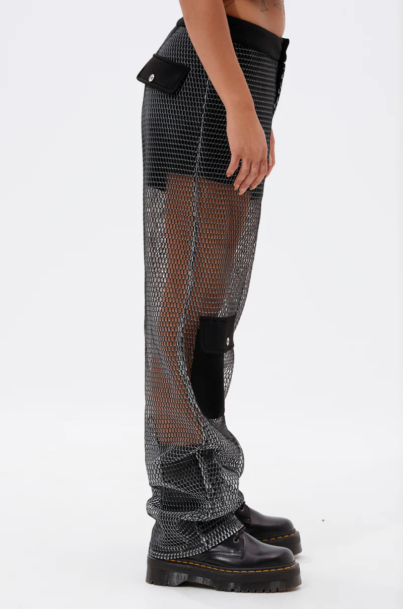 STEPHANIA TRANSPARENT TROUSER IN BLACK - Image 4