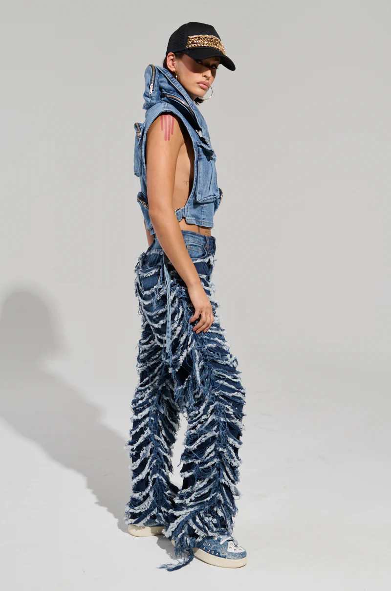STOP AND STARE DISTRESSED DENIM PANT - Image 6