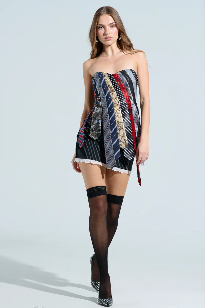 STRICTLY BUSINESS TIE DETAIL CORSET TOP - Image 6