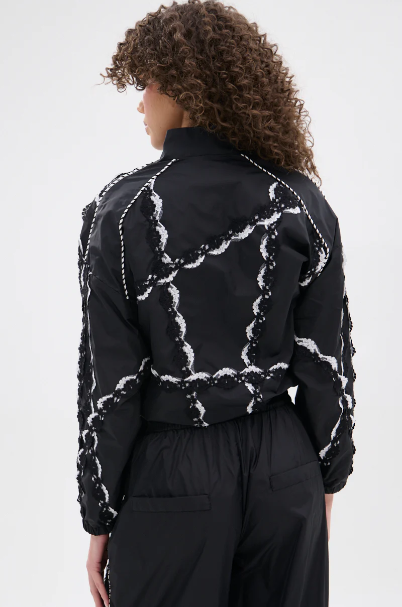STRIKE OUT LACE TRIM BOMBER - Image 5