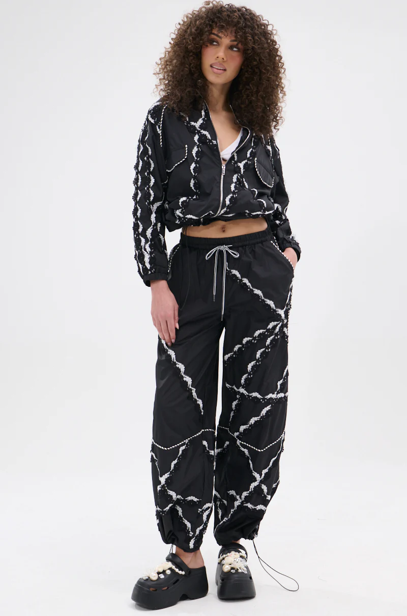 STRIKE OUT LACE TRIM BOMBER - Image 7