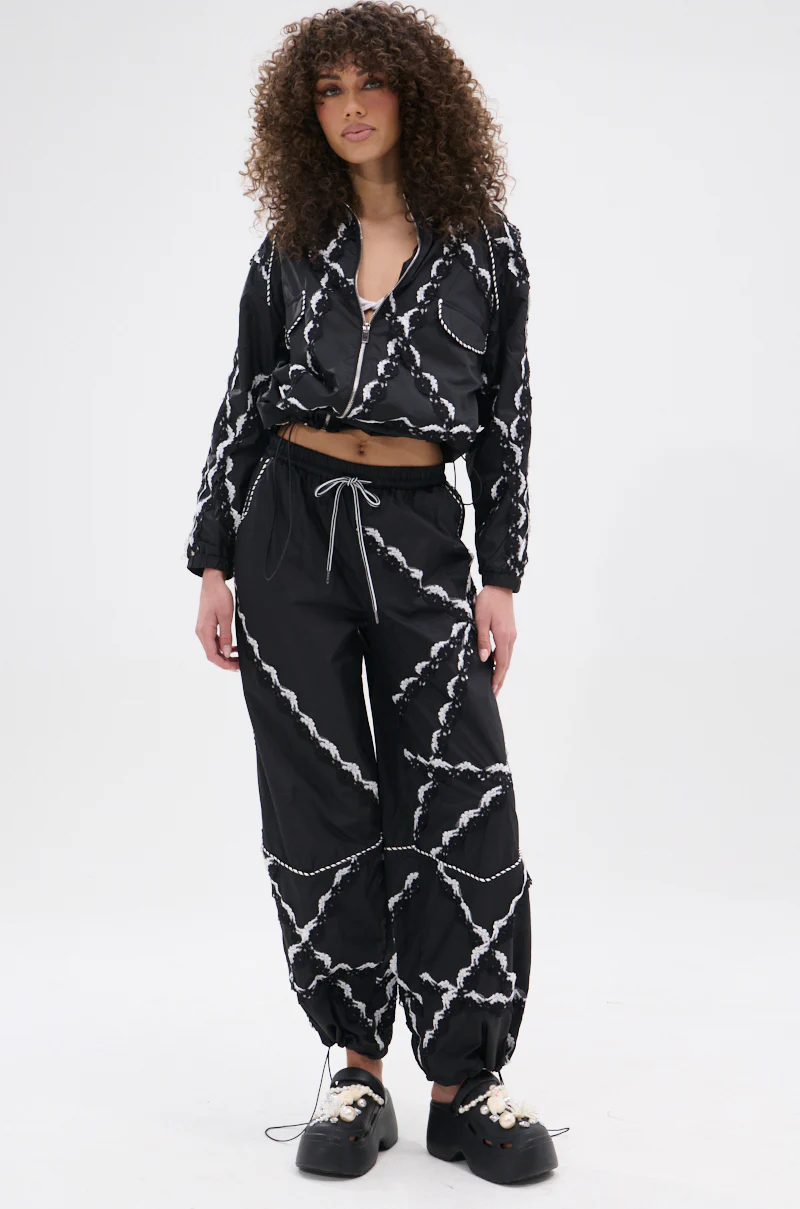 STRIKE OUT LACE TRIM JOGGER - Image 5