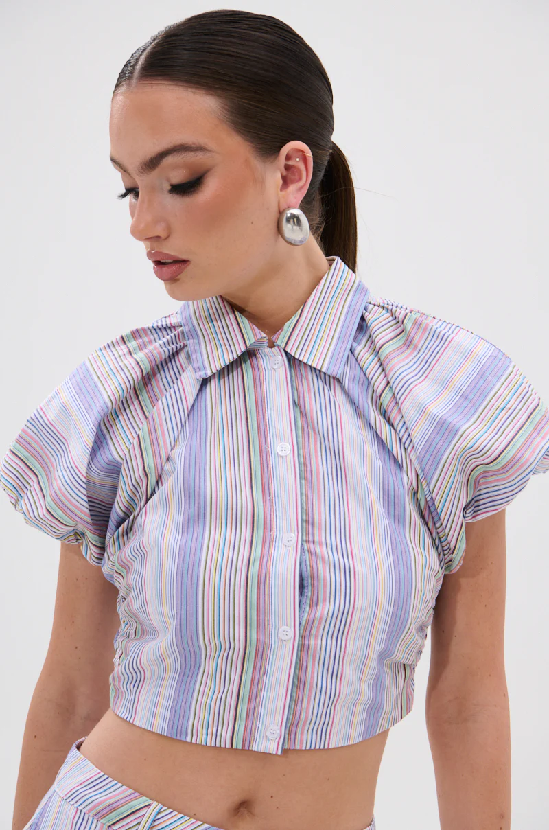 SUMMER TIME VIBES STRIPE BLOUSE - Image 4