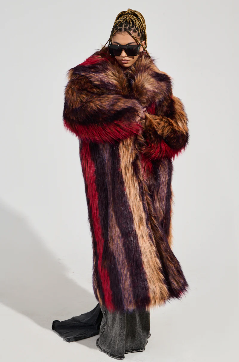 SUNDAY STRIPED FUR COAT - Image 2