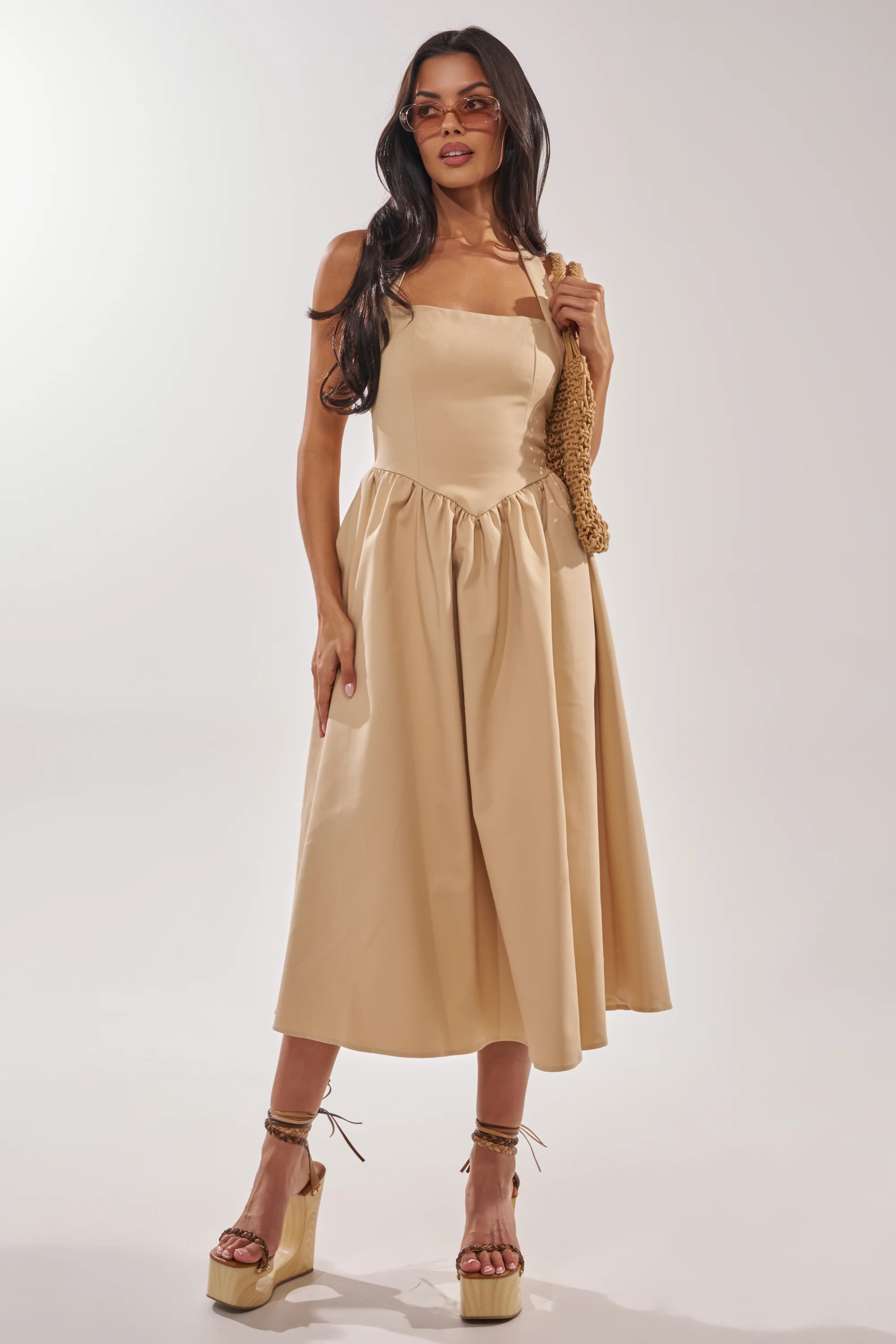 SWEET SOFIE HALTER MIDI DRESS - Image 3