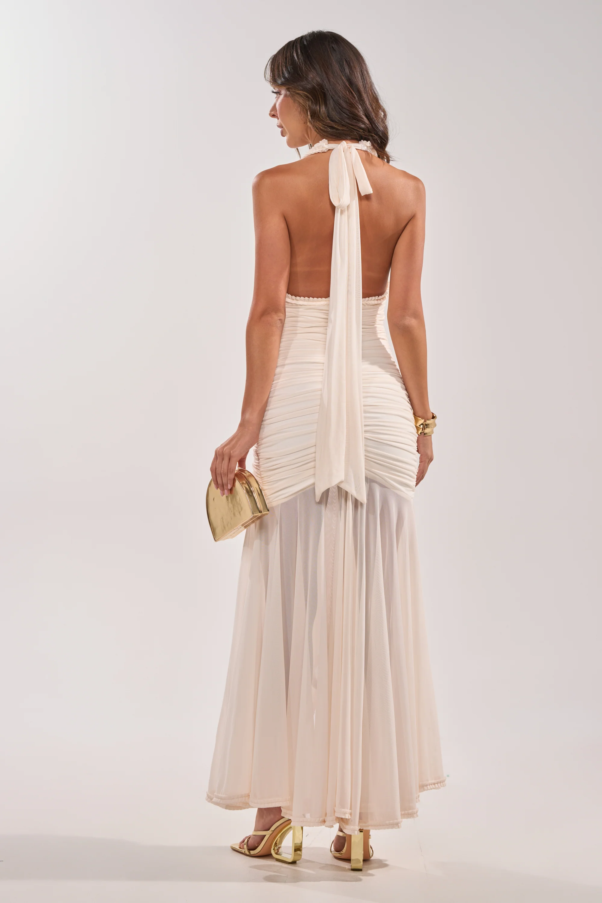 SWEET SUNSET MESH MAXI DRESS IN WHITE - Image 8