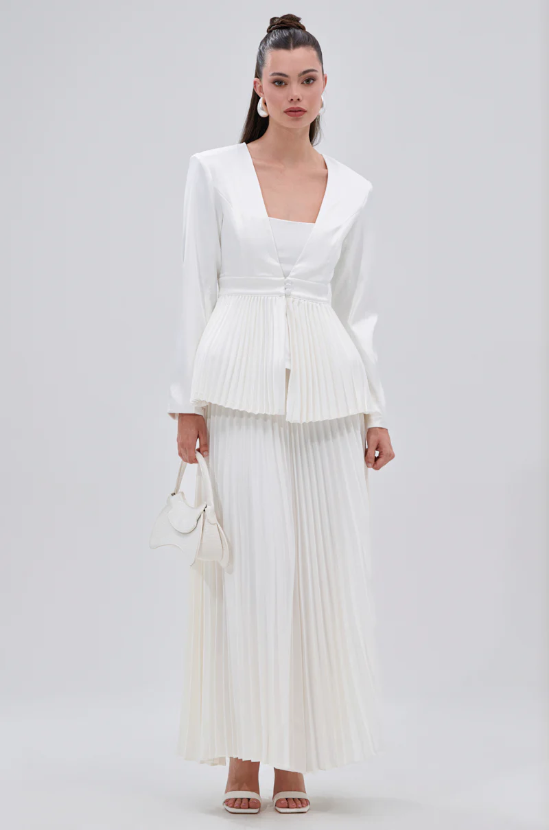 SWEET THING PLEATED SATIN BLAZER - Image 6