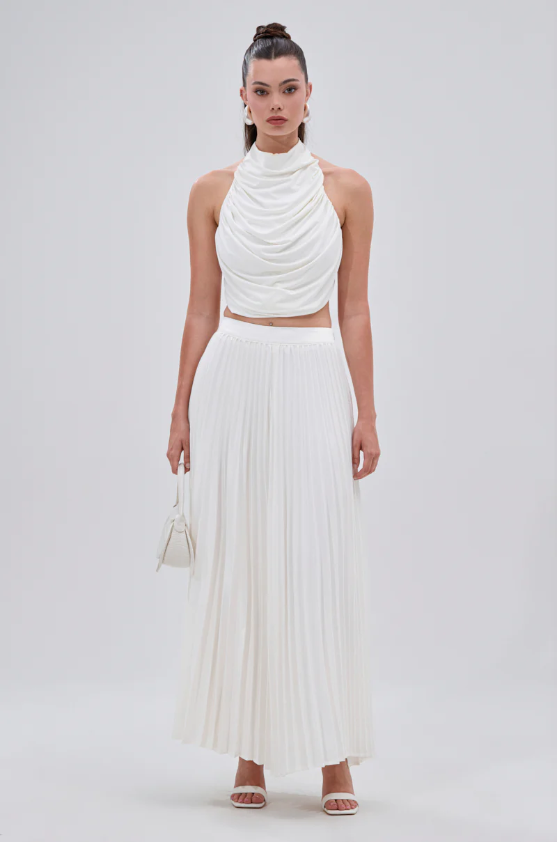 SWEET THING PLEATED SATIN MAXI SKIRT - Image 6