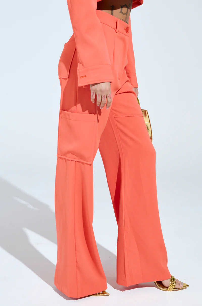 TAKE IT EASY CARGO PANT IN ORANGE - Image 4