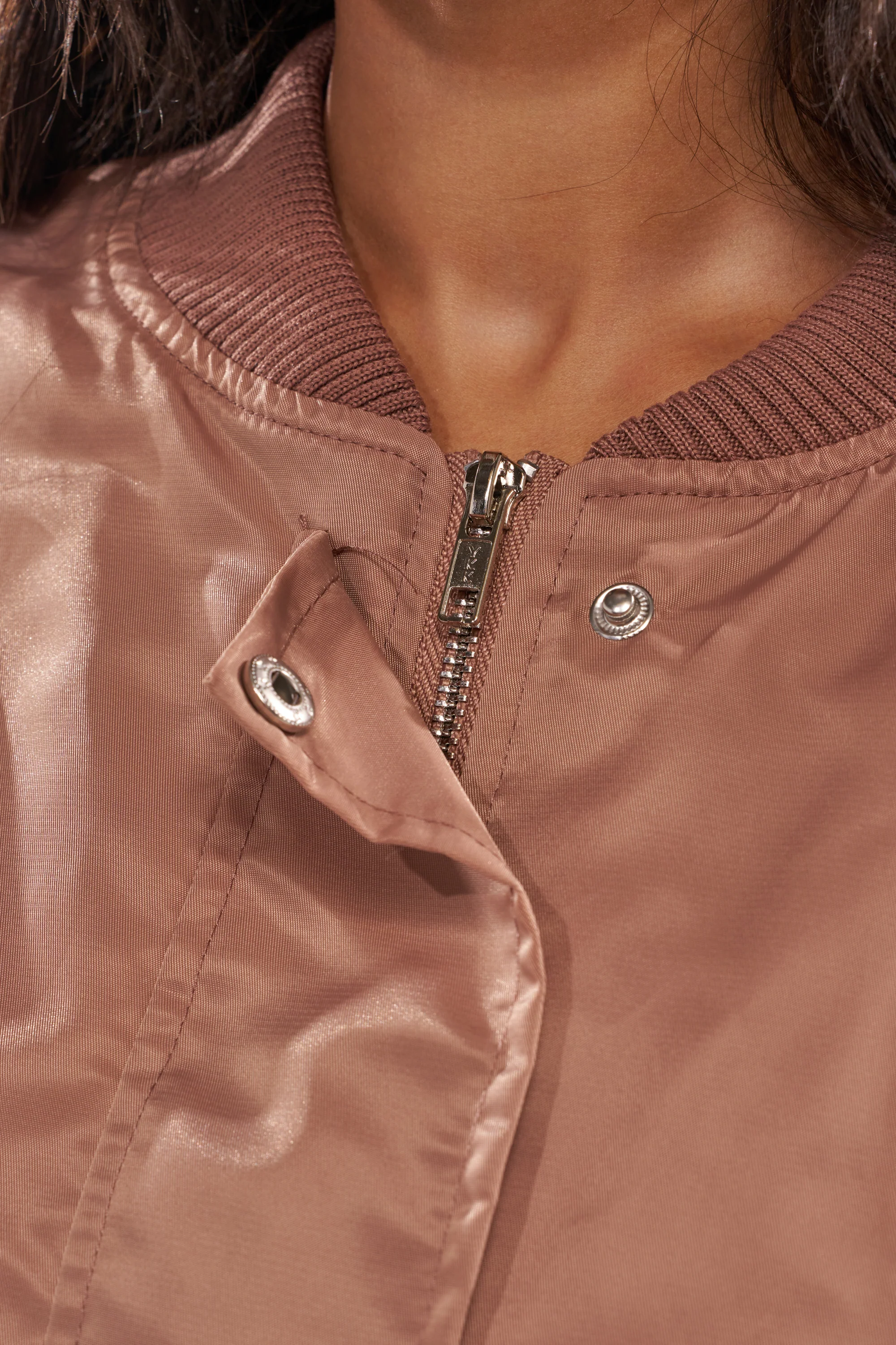 TAKE IT EASY CROPPED BOMBER IN MAUVE - Image 9