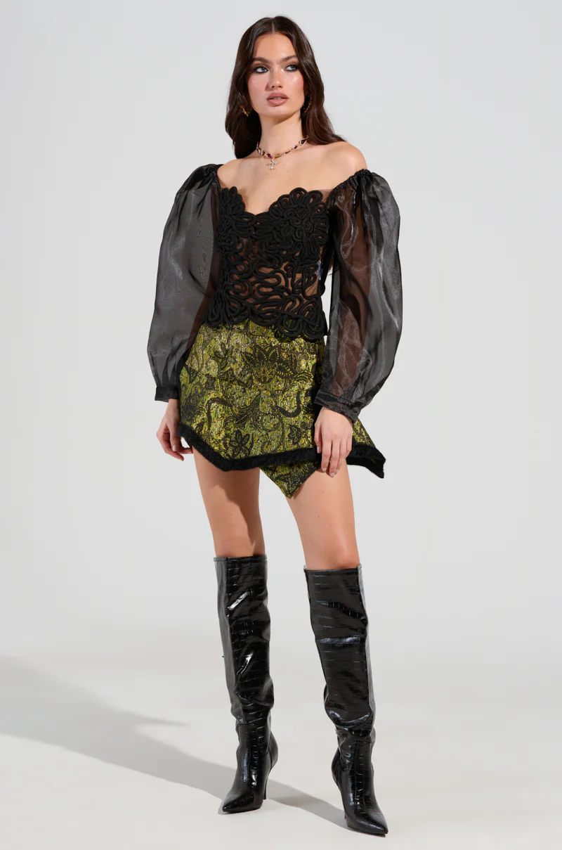 TAKE IT OFF BROCADE MINI SKIRT - Image 6