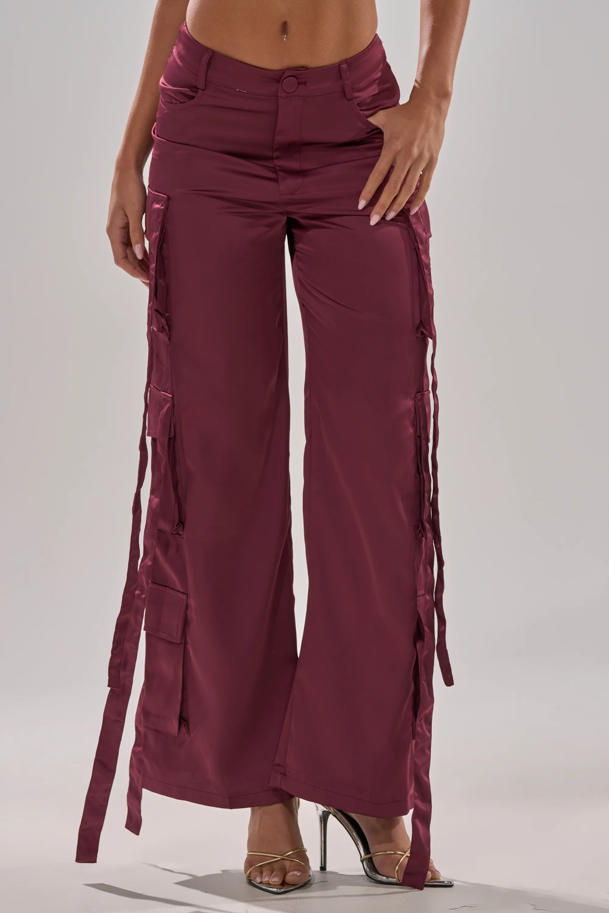 TAKE ME EVERYWHERE SATIN CARGO PANT - Image 2