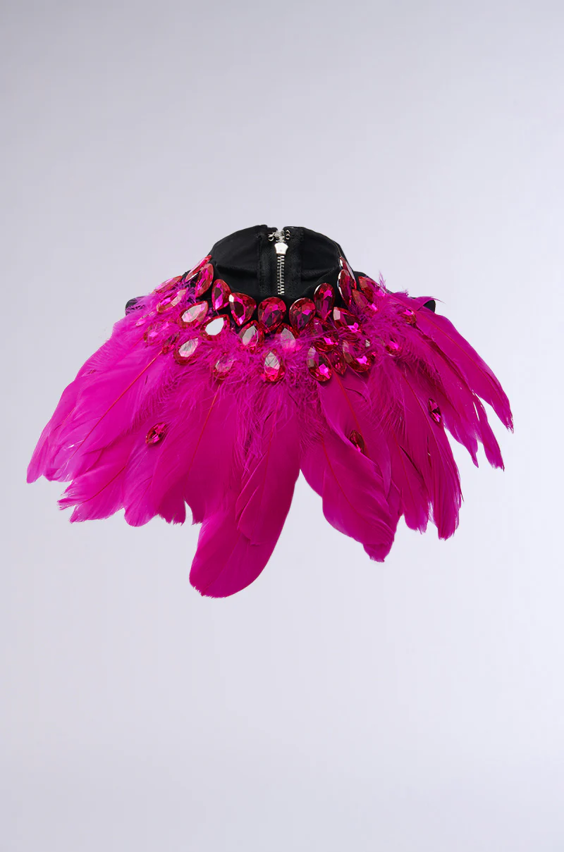 TAKE MY PIC FEATHER COLLAR NECKLACE - Image 2